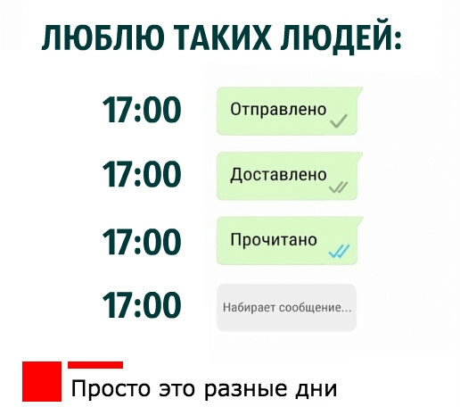 ЛЮБЛЮ ТАКИХ ЛЮДЕЙ 1700 Отправлено 1700 Доставженой 1700 Прочитано 1700 Ндбирант побшецив _ Просто это разные дни