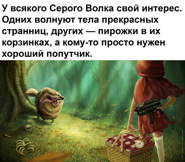 У всякого Серого Волка свой интерес Одних волнуют тела прекрасных странниц других пирожки в их корзинках а кому то просто нужен хороший попутчик ст г