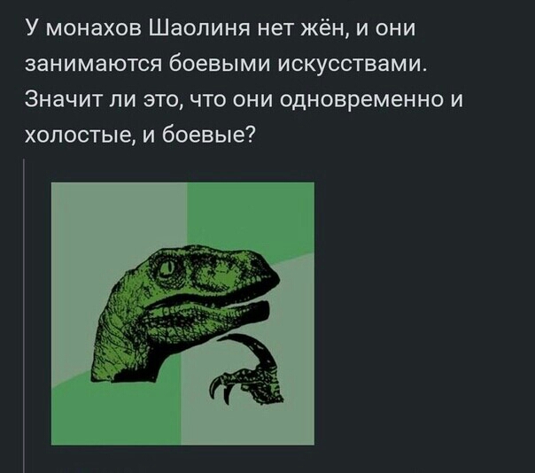 У монахов Шаолиня нет жён и они занимаются боевыми искусствами Значит ли это что они одновременно и холостые и боевые