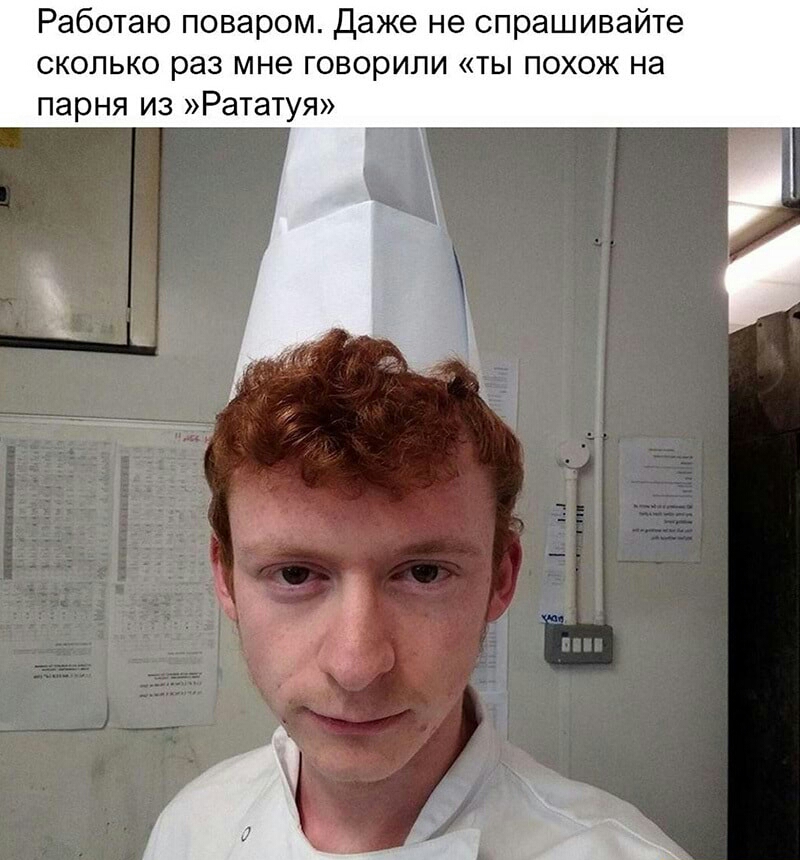 Работаю поваром даже не спрашивайте сколько раз мне говорили ты похож на парня из Рататуя