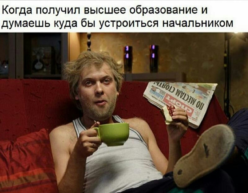 Когда получил высшее образование и думаешь куда бы устроиться начальником