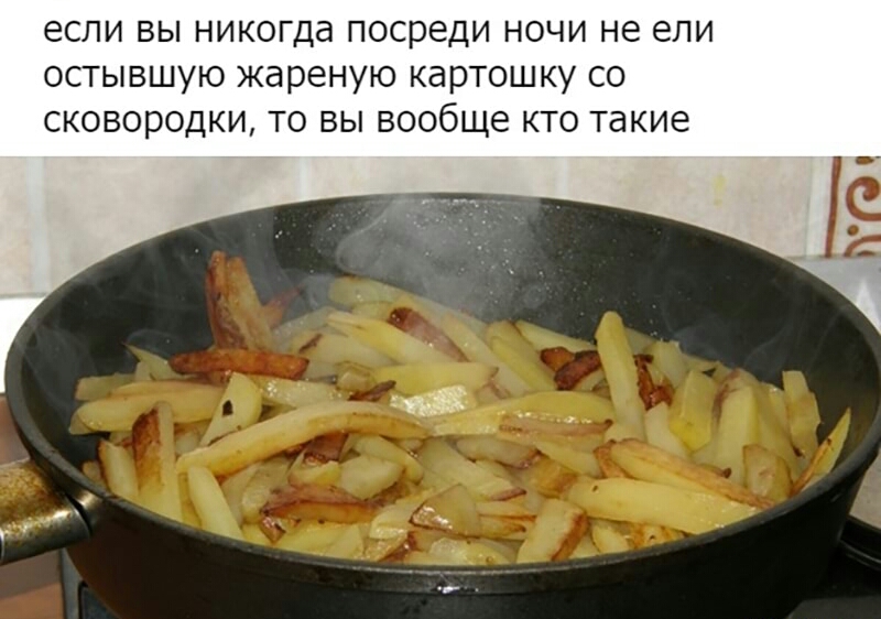 если вы никогда посреди ночи не ели остывшую жареную картошку со сковородки то вы вообще кто такие