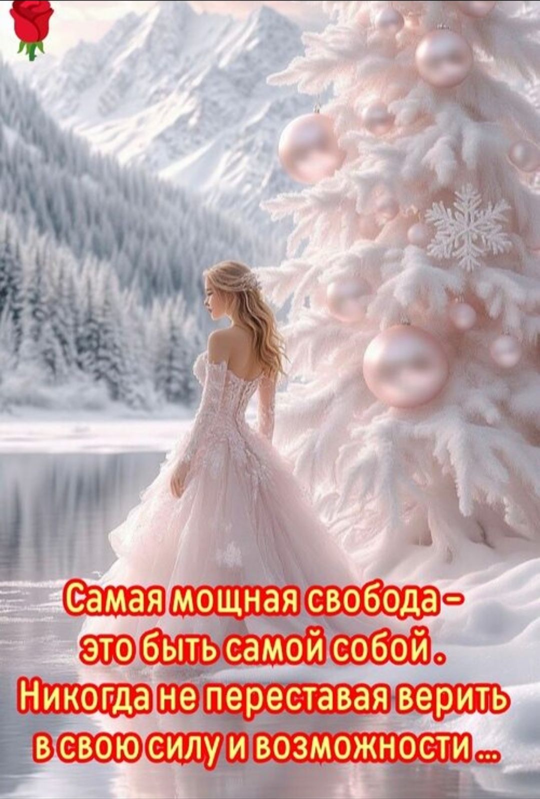 Самая мощная свобода- это быть самой собой. Никогда не переставая верить в свою силу и возможности ...