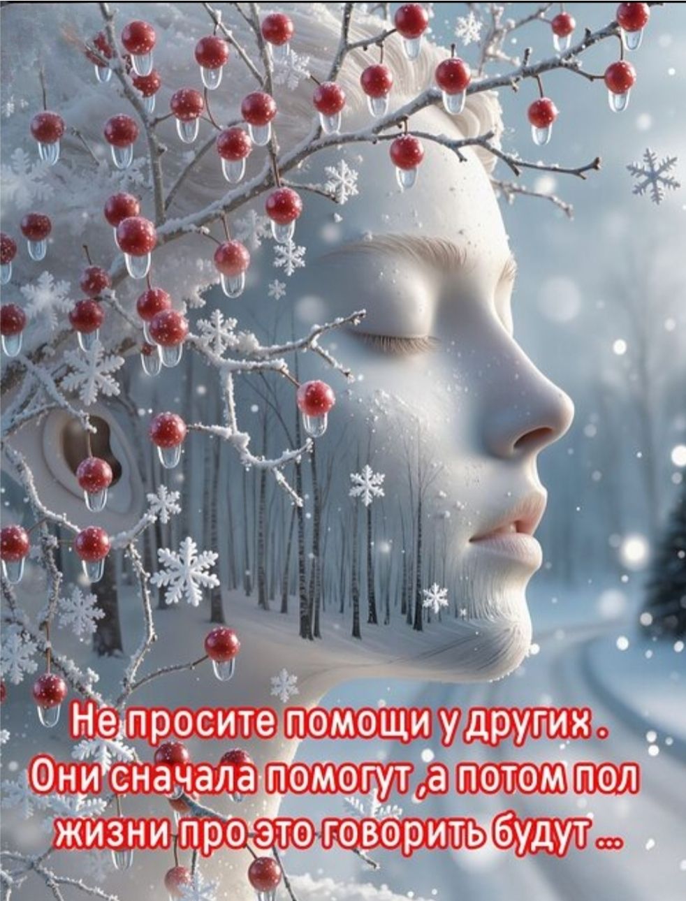 Не просите помощи у других. Они сначала помогут, а потом пол жизни про это говорить будут ...