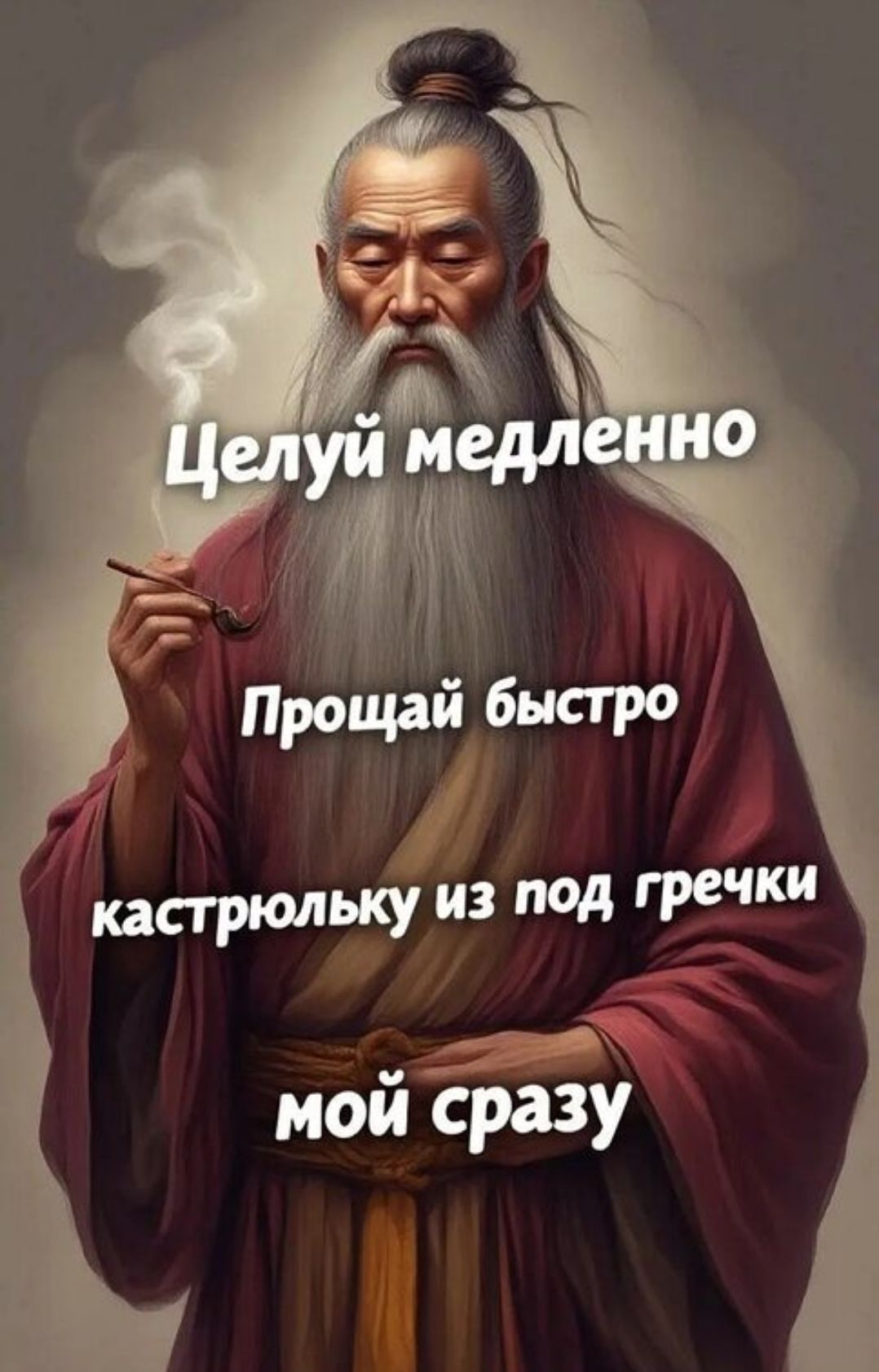 Целуй медленно
Прощай быстро
кастрюльку из под гречки
мой сразу