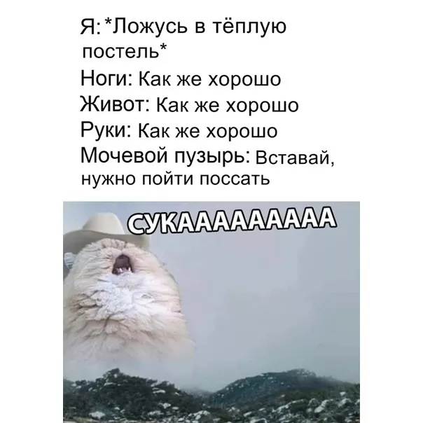 Я Пожусь в тёплую постель Ноги Как же хорошо Живот Как же хорошо Руки Как же хорошо Мочевой пузырь Вставай нужно пойти поссать