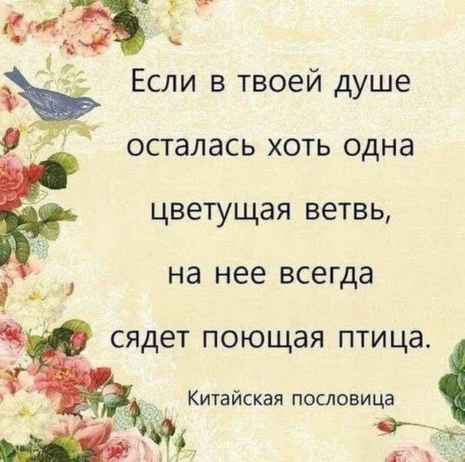 Если в твоей душе осталась хоть одна цветущая ветвь Нд нее ВСЭГДд Китайская пословица сядет поющая птица т