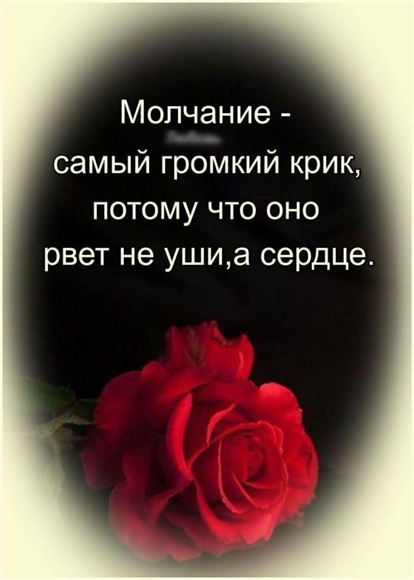 Молчание самый громкий крик потому что оно рвет не ушиа сердце