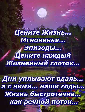 Цените ЖиЗнь Мгновенья Эпизоды Цените каждый Жизненный глоток дни уплывают вдаль а с ними наши годы Жизнь быстротеч как речной поток