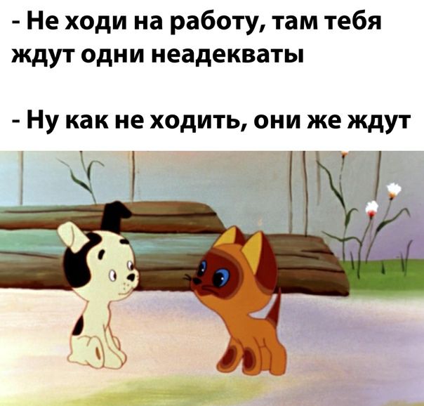 Не ходи на работу там тебя ждут одни неадекваты НУ как не ХОДИТЬ ОНИ же ЖДУТ