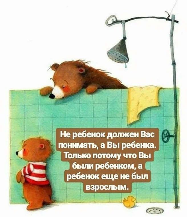 Не ребенок должен Вас понимать а Вы ребенка Только потому чю Вы были ребенком а ребенок еще не был