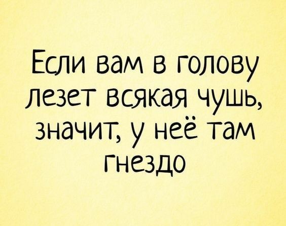 Если вам в голову лезет всякая _чушь значит у неё там гнездо