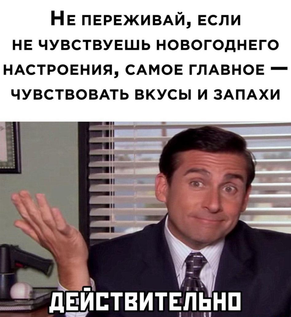 НЕ ПЕРЕЖИВАЙ Если не чувствуешь новогоднего НАСТРОЕНИЯ САМОЕ ГЛАВНОЕ чувствовмь вкусы и ЗАПАХИ дптвитвпцнп