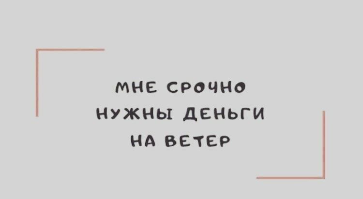МНЕ СРОЧНО НУЖНЫ ДЕНЬГИ НА ВЕТЕР