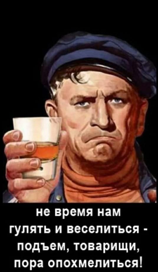 гулять и веселиться подъем товарищи пора опохмелиться