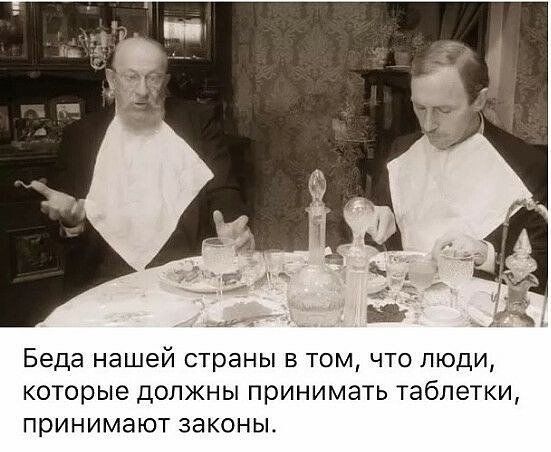 Беда нашей страны в том что люди которые должны принимать таблетки принимают законы