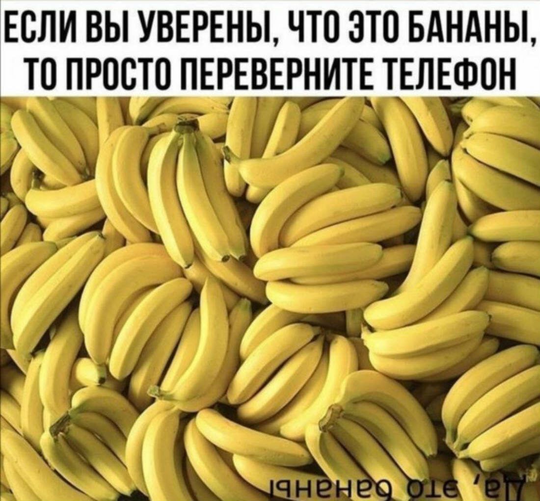 ЕСЛИ ВЫ УВЕРЕНЫ ЧТО ЭТО БАНАНЫ ТО ПРОСТО ПЕРЕВЕРНИТЕ ТЕЛЕФОН