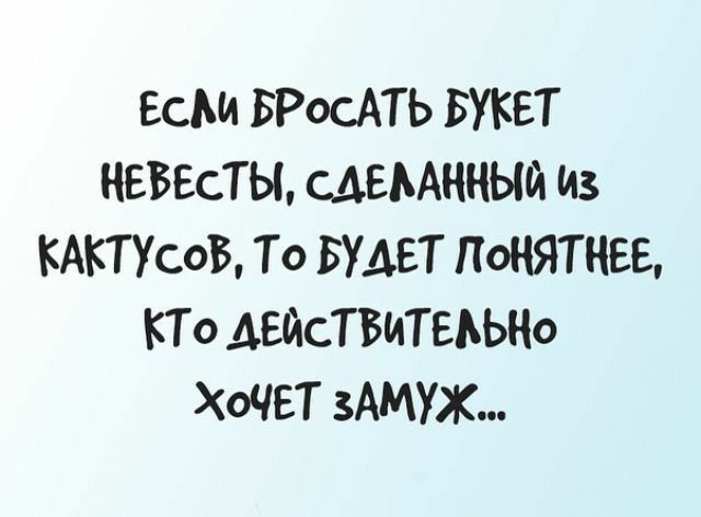 ЕСМ БРОСАТЬ БУКЕТ НЕВЕСТЫ САЕМНИЫЙ Из КАКТУСОБ То БУДЕТ ПОНЯТЦЕЬ КТО АЕЙСТБИТЕАЬНО ХОЧЕТ ЗАМУЖ