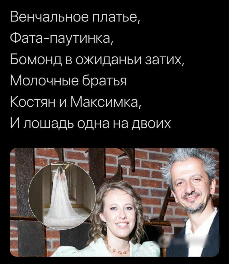 Венчальное платье Фатапаутинка Бомонд в ожиданьи затих Молочные братья Костян и Максимка И лошадь одна на двоих