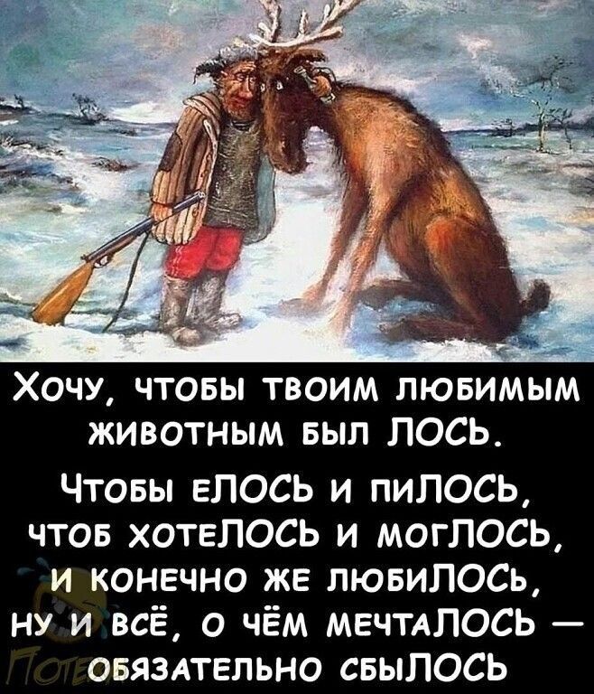 Хочу чтовы твоим лювимым животным БЫЛ ЛОСЬ Чтовы ЕПОСЬ и пипось чтов хотелось и могЛОСЬ и конечно же ЛЮБИЛОСЬ ну и всё о чём МЕЧТАПОСЬ овязпельно свылось