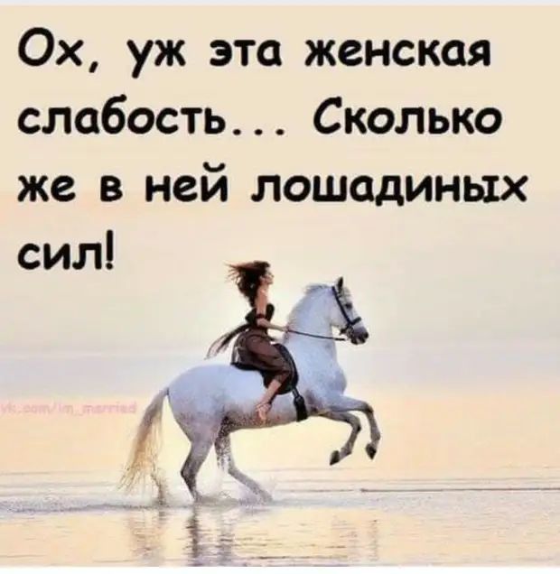 Ох уж эта женская слабость Сколько же в ней лошадиных сил