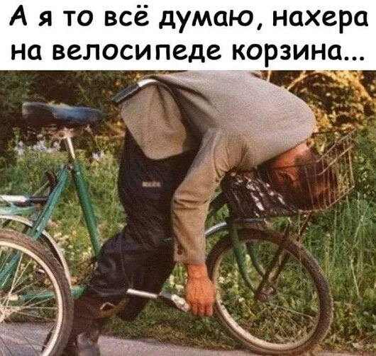 А я то всё думаю нахера на велосипеде корзина ч