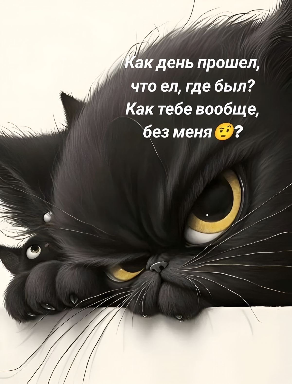 Как день прошел, что ел, где был? Как тебе вообще, без меня 😕?
