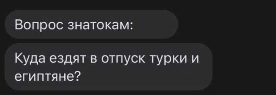 Вопрос знатокам Куда ездят в отпуск турки и египтяне
