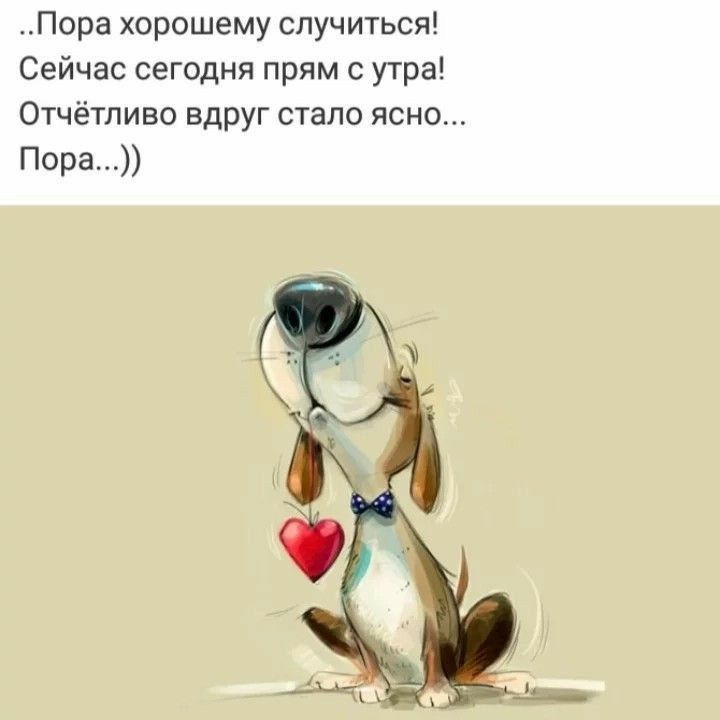 Пора хорошему случиться Сейчас сегодня прям утра ОТчётпиво вдруг стало ясно Пора