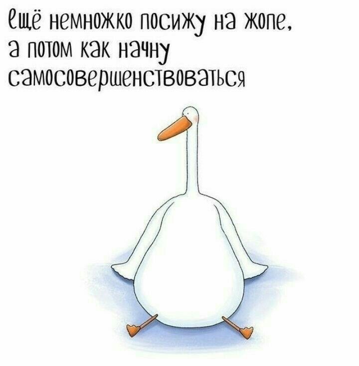 Ещё немножко посижУ на жопе а потом как начну самосовершеншвоваться
