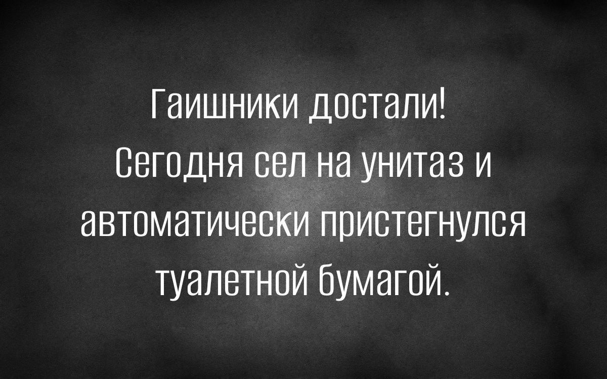 Гаишники достали Вегпдня сел на унитаз и автоматически привтегнупся туалетной бумагой