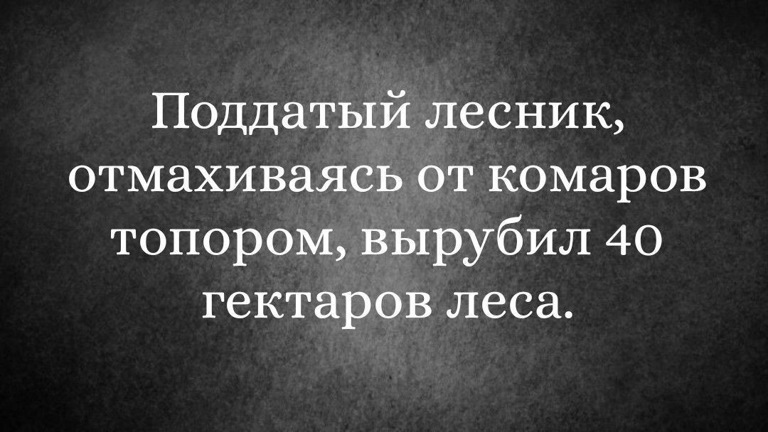 Поддатый лесник отмахиваясъ от комаров топором вырубил 40 гектаров леса