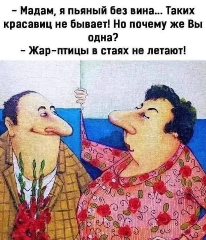 Мадам я пьяный без нина Таких красавиц не бывает Но почему же Вы одна Жар птицы стаях не летают