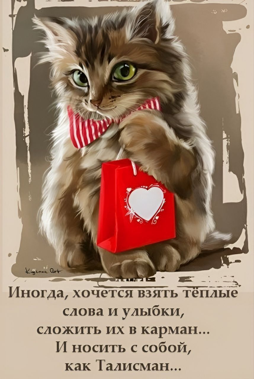 Иногда хочется взять теплые слова и улыбки сложить их в карман И носить с собой как Талисман