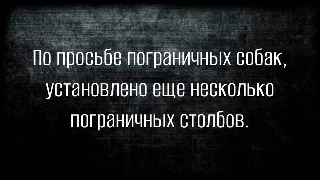 По оросьбв погоаНичных собак установлено еще несколько пограничных столбов