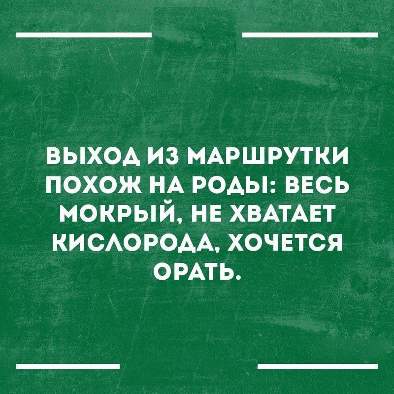 ВЫХОА из МАРШРУТКИ похож НА роды весь мокрый НЕ ХВАТАЕТ КИСАОРОАА хочется омть