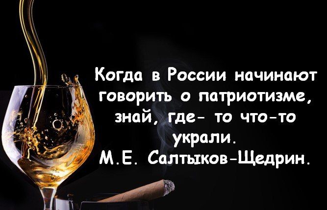 Когда в России начинают говорить пятриотизме знай где то что то украли МЕ Салтыков Щедрин