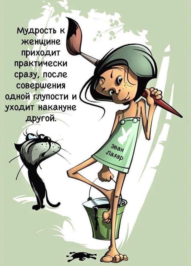 Мудрость к женщине приходит практически сразу после совершения одной глупости и уходит накануне другой