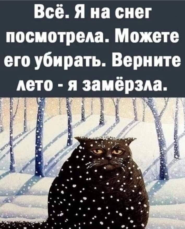 Всё Я на снег посмотрела Можете его убирать Верните лето я замёрзла Т нвтадальс эр