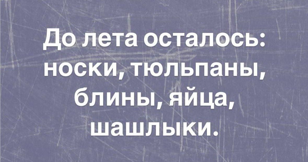 До лета осталось носкитюльпаны блины яйца шашлыки