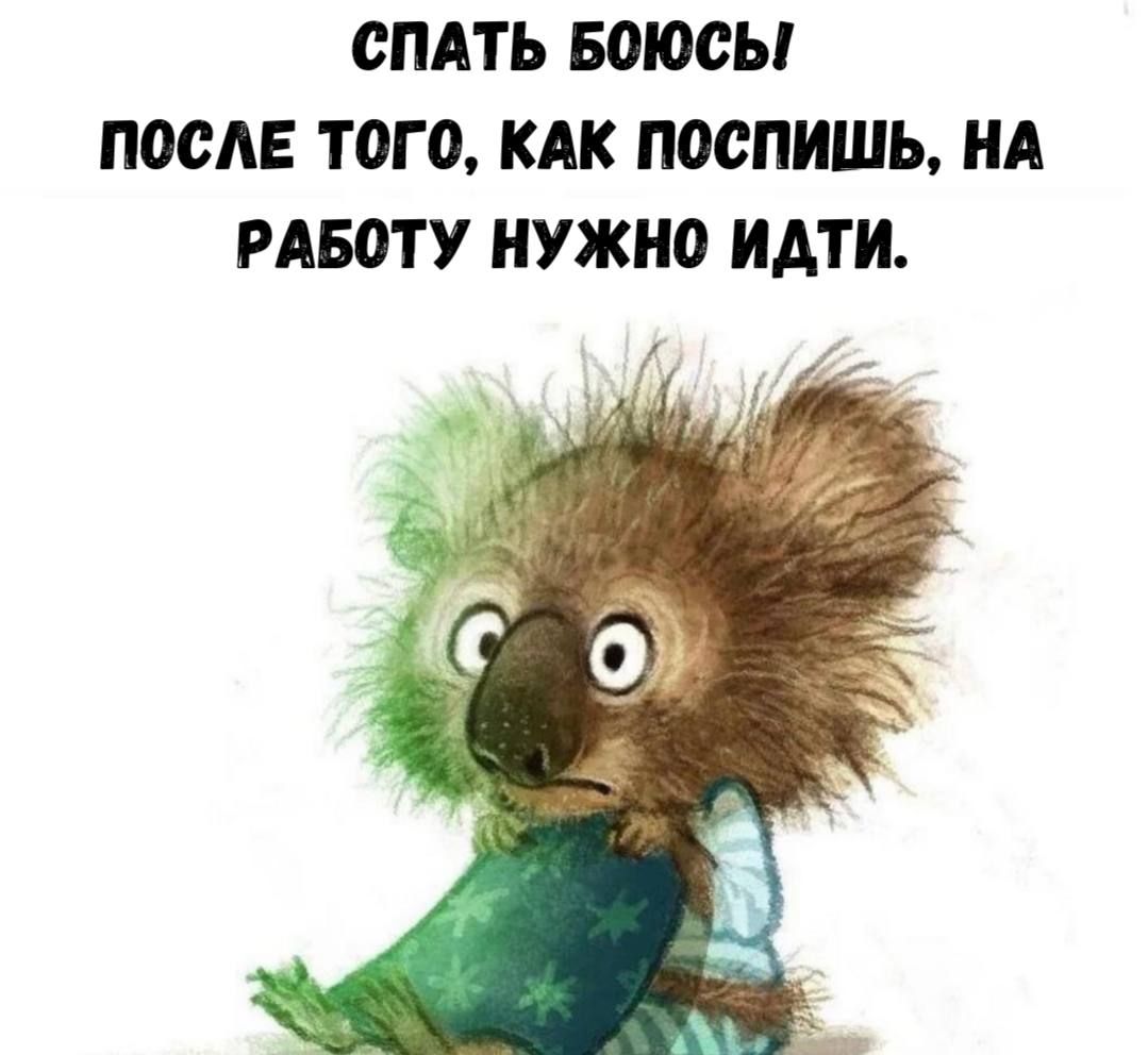 СПАТЬ БОЮСЬ ПОСЛЕ ТОГО, КАК ПОСПИШЬ, НА РАБОТУ НУЖНО ИДТИ.