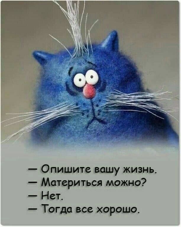 — Опишите вашу жизнь.  — Матриться можно?  — Нет.  — Тогда все хорошо.