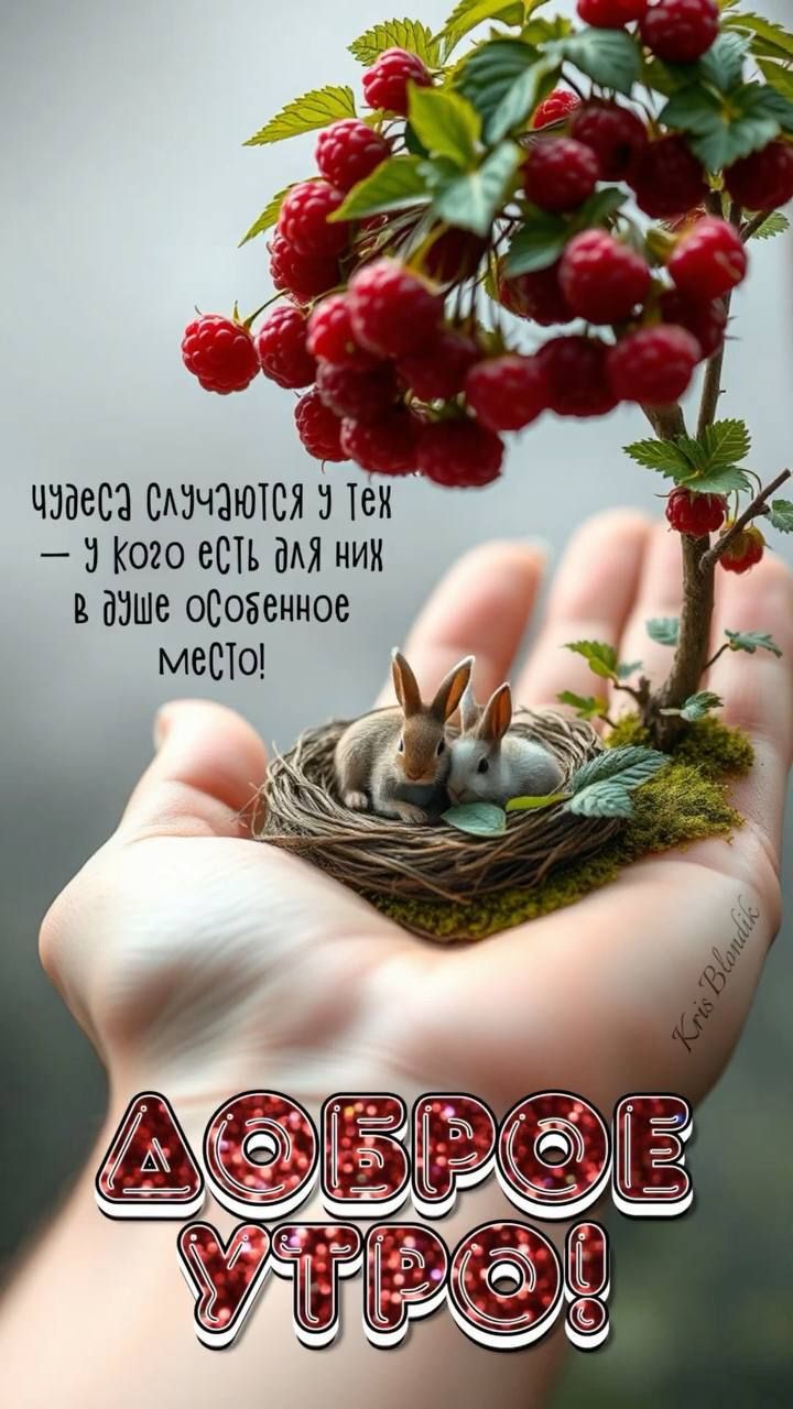 Чудеса случаются у тех — у кого есть для них в душе особенное место!
ДОБРОЕ УТРО!