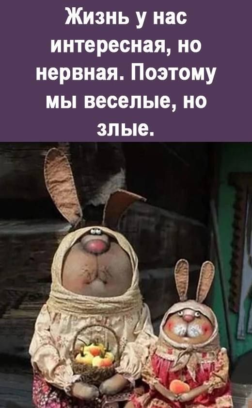 Жизнь у нас интересная, но нервная. Поэтому мы веселые, но злые.