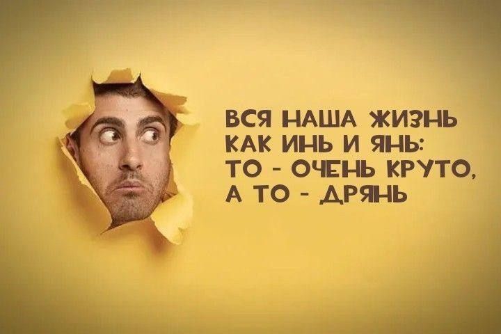 ВСЯ НАША ЖИЗНЬ КАК ИНЬ И ЯНЬ: ТО - ОЧЕНЬ КРУТО, А ТО - ДРЯНЬ