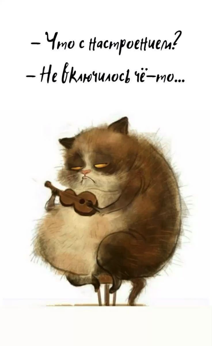 – Что с настроением?
– Не включилось чё-то...