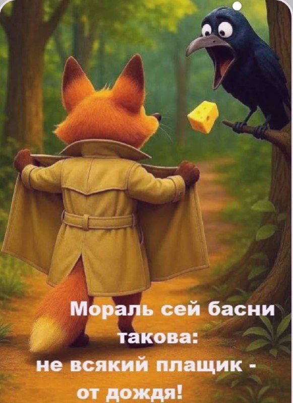 Мораль сей басни такова: не всякий плащик - от дождя!