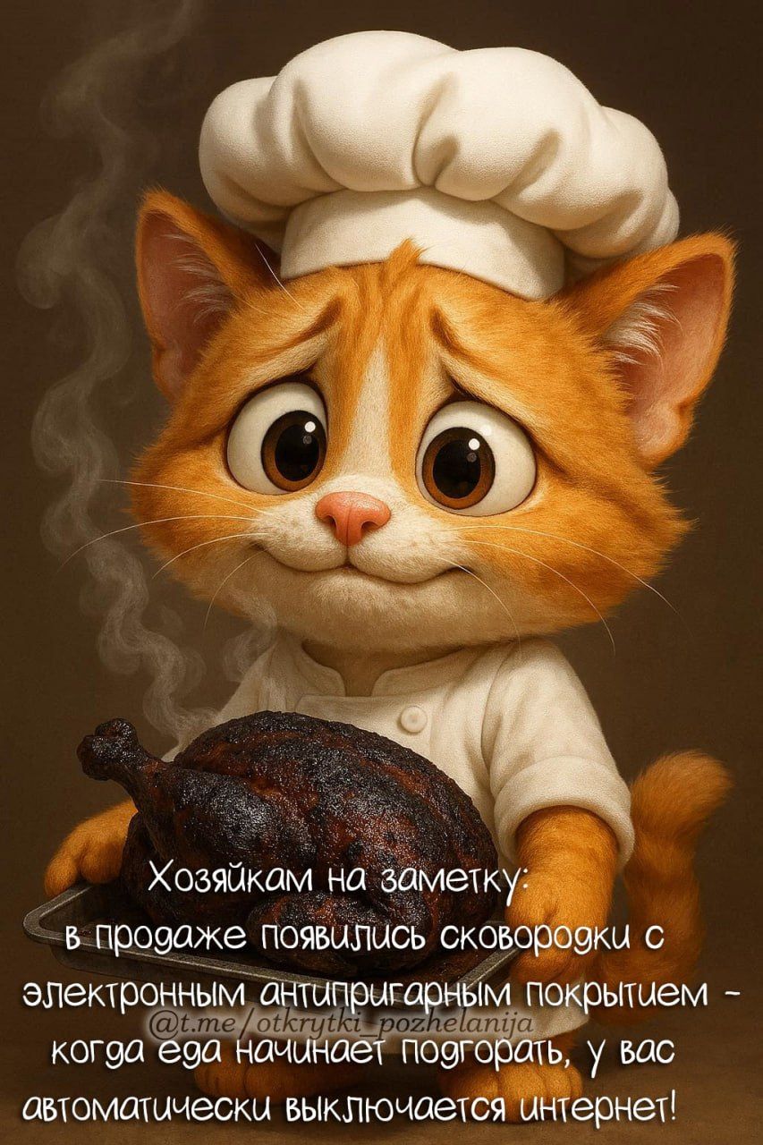 Хозякам на заметку: в продаже появились сковородки с электронным антипригарным покрытием - когда еда начинает подгорать, у вас автоматически выключается интернет!