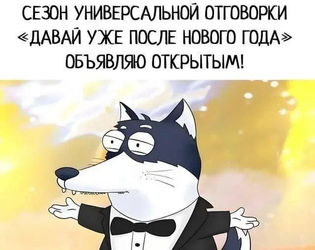 СЕЗОН УНИВЕРСАЛЬНОЙ ОТГОВОРКИ «ДАВАЙ УЖЕ ПОСЛЕ НОВОГО ГОДА» ОБЪЯВЛЯЮ ОТКРЫТЫМИ!