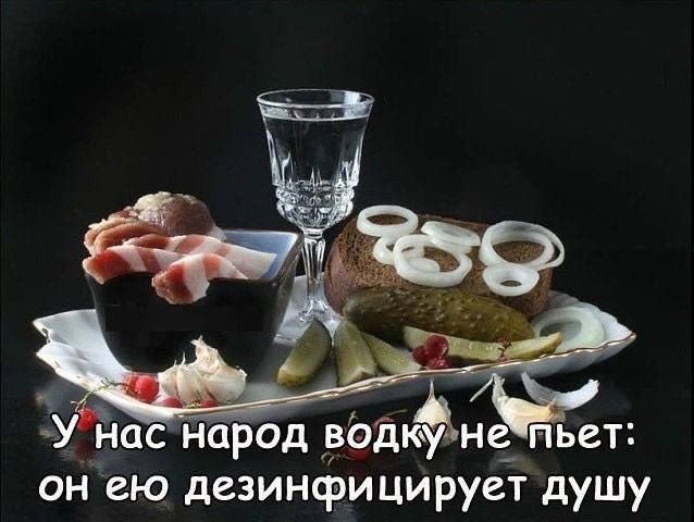 У нас народ водку не пьет: он ею дезинфицирует душу